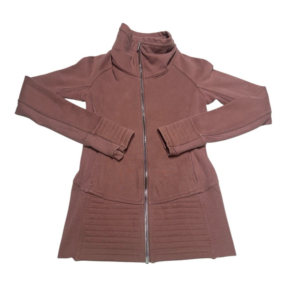 Lululemon Radiant II Jacket Womens Size 2 Pink Spanish Rose Full Zip Running Gym